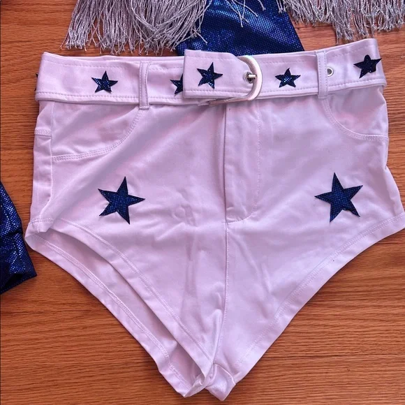 Blue and White DCC Cheerleader Costume Dallas Cowboy - everything you need!!!! - Picture 6 of 9